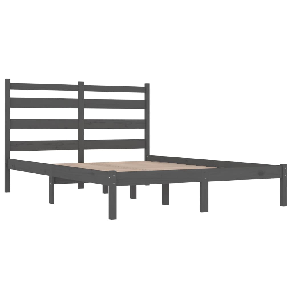 Sengeramme grå heltre furu 200x200 cm