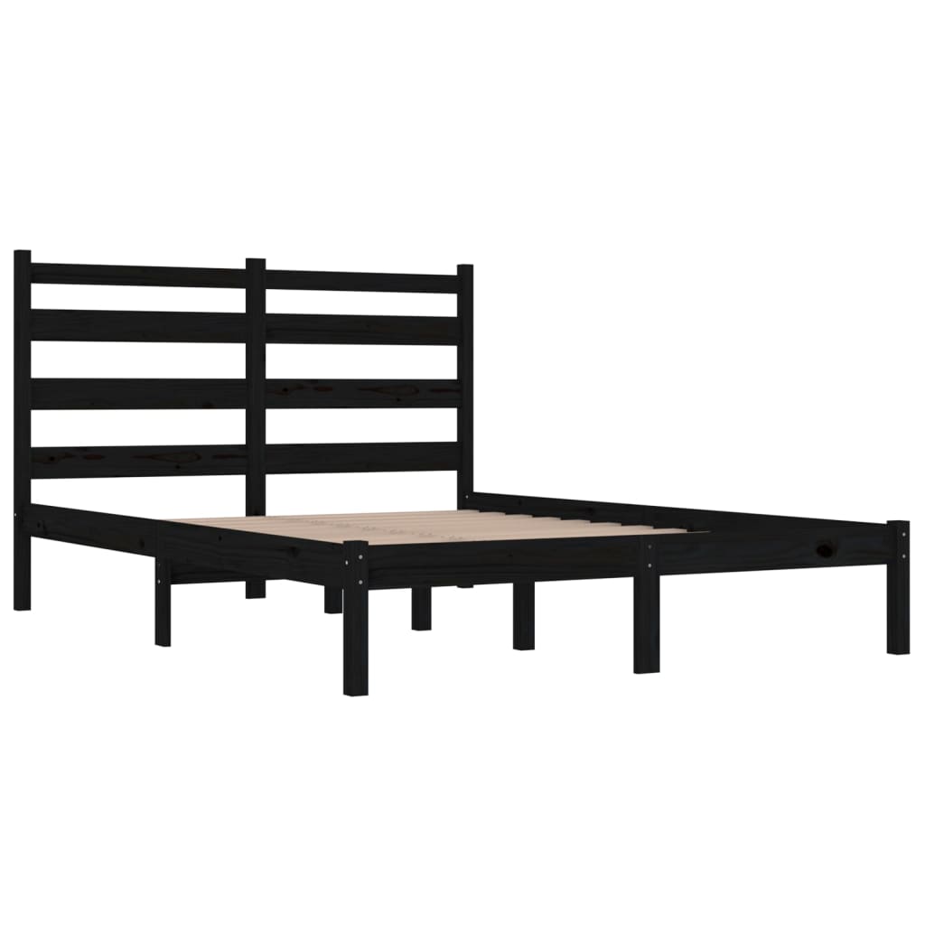 Sengeramme svart heltre furu 200x200 cm