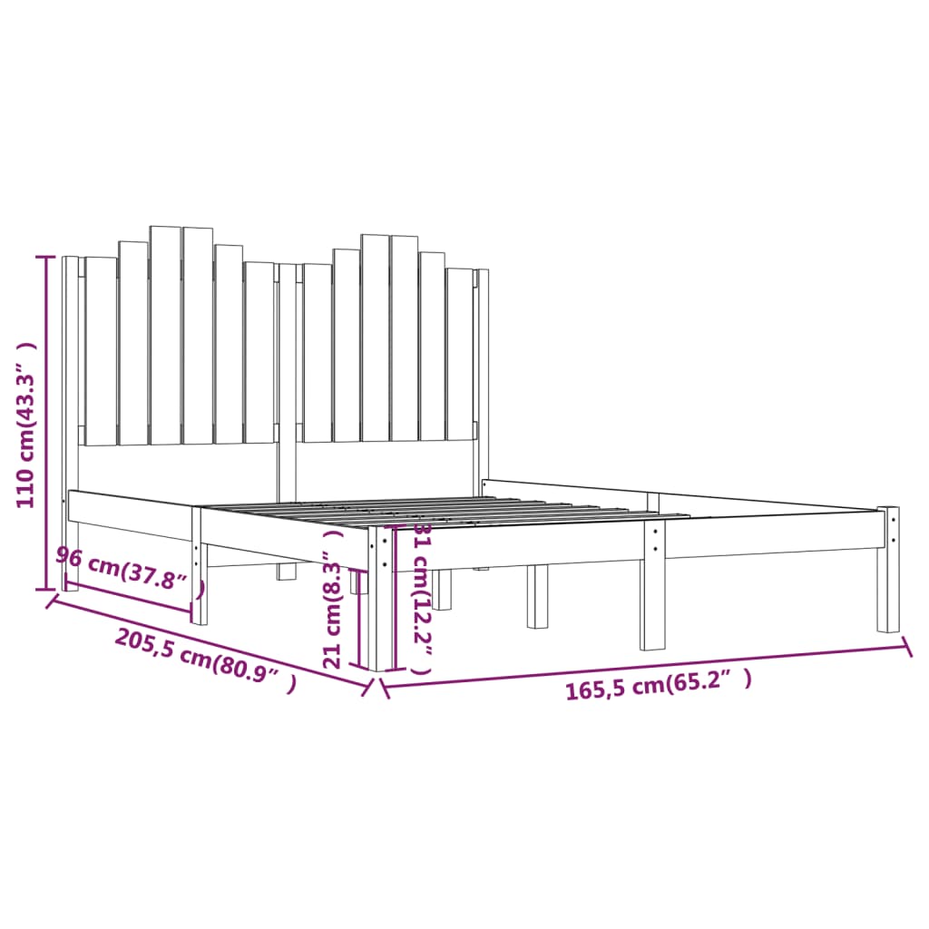 Sengeramme heltre furu 160x200 cm