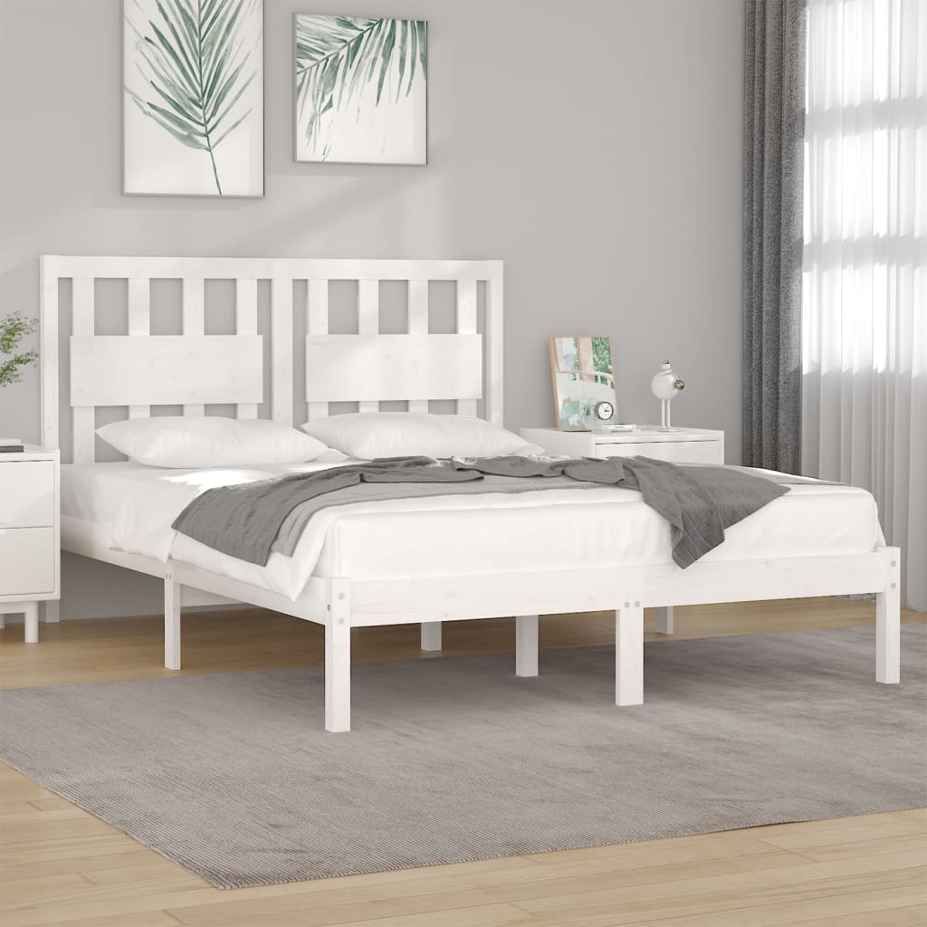 Sengeramme hvit heltre furu 180x200 cm Super King