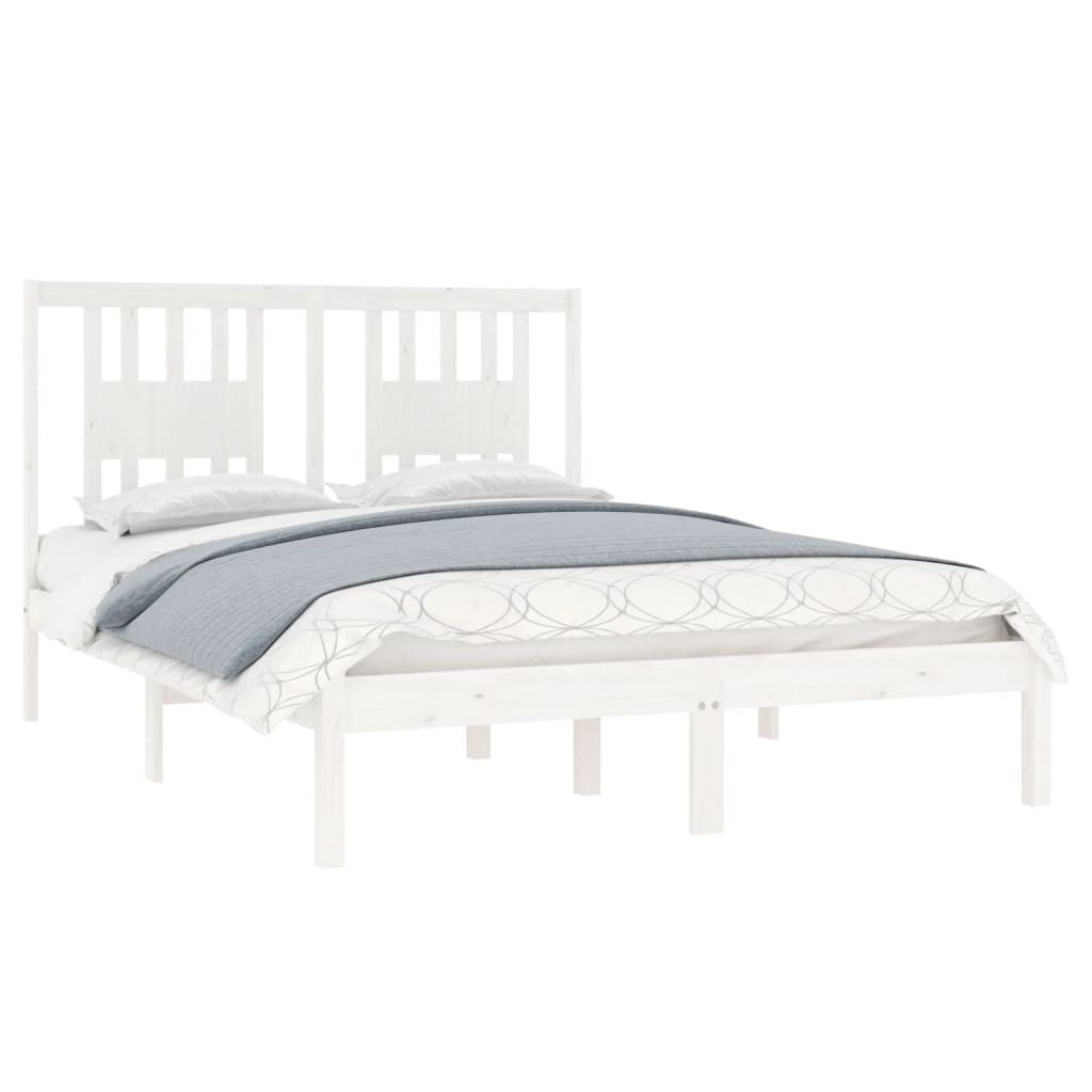 Sengeramme hvit heltre furu 140x190 cm