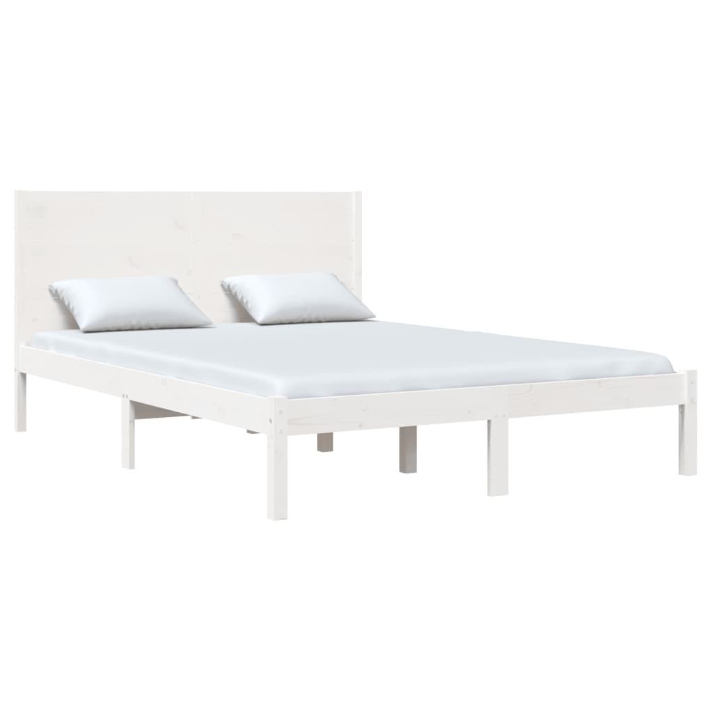 Sengeramme uten madrass hvit 140x190 cm heltre furu