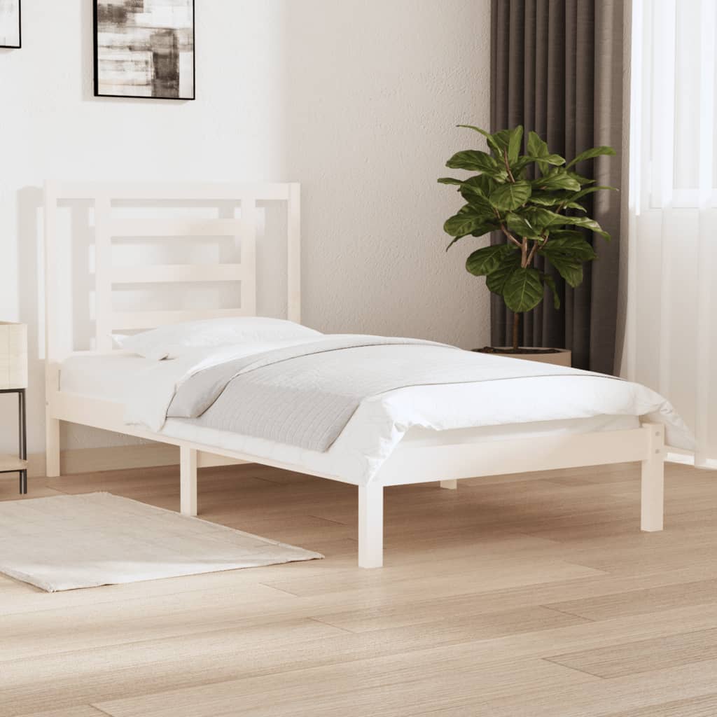 Sengeramme uten madrass hvit 90x190 cm heltre furu