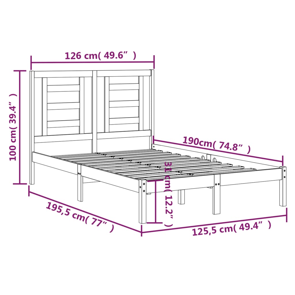 Sengeramme heltre 120x190 cm Small Double