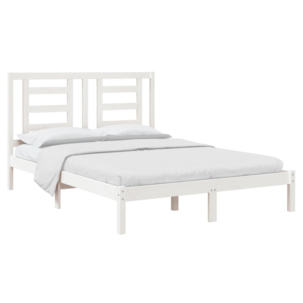 Sengeramme uten madrass hvit 140x190 cm heltre furu