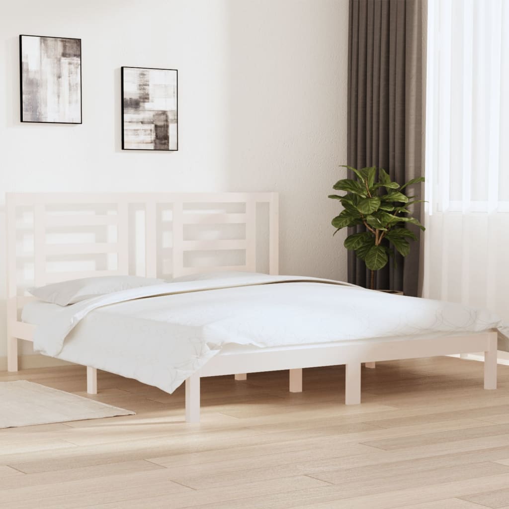 Sengeramme hvit heltre 180x200 cm Super King