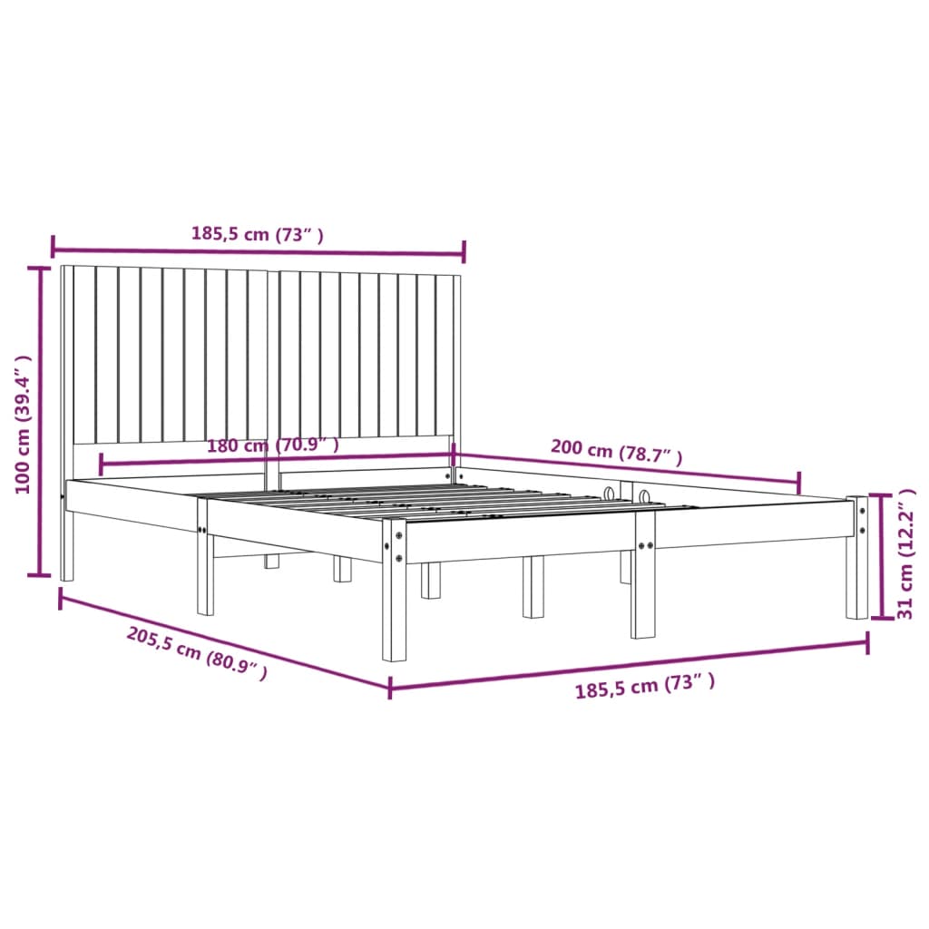 Sengeramme heltre 180x200 cm Super King