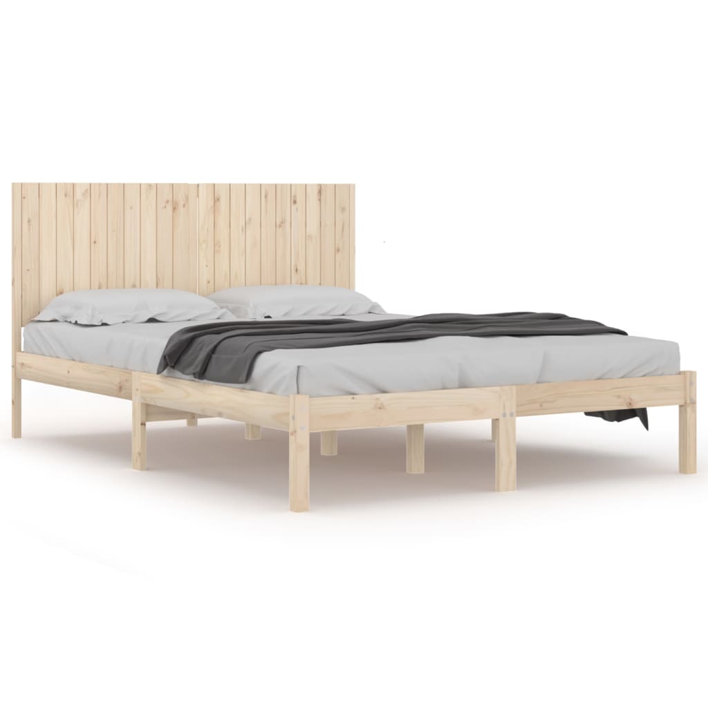 Sengeramme med madrass 200x200 cm heltre furu