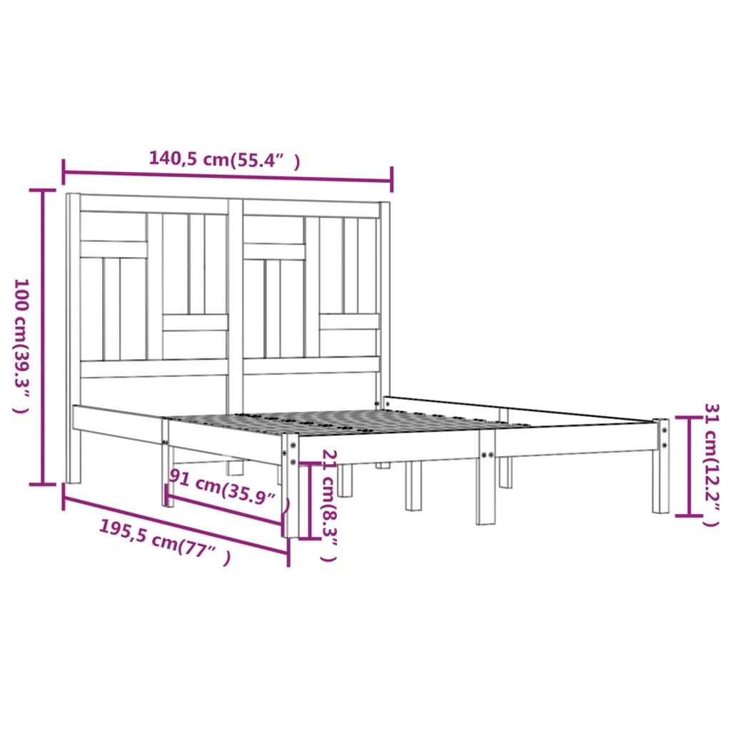 Sengeramme heltre 135x190 cm Double