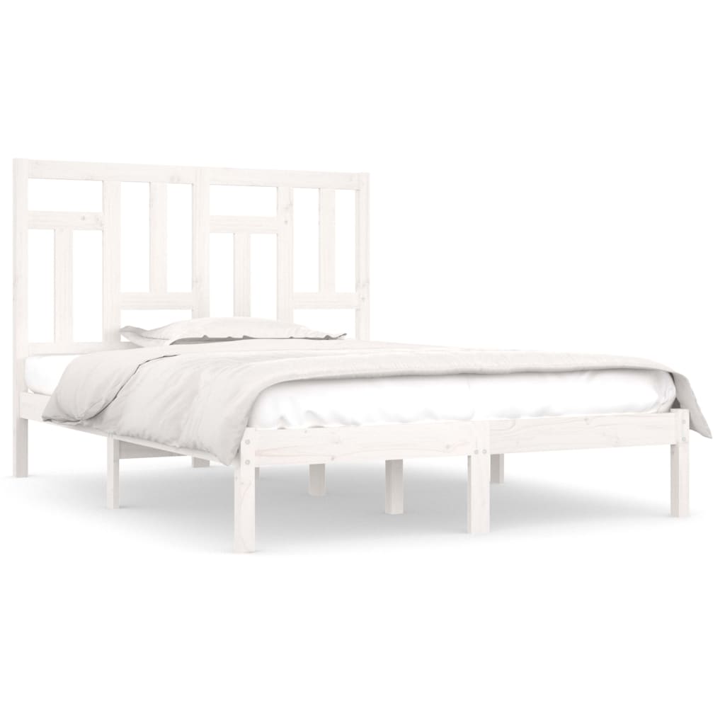 Sengeramme uten madrass hvit 140x190 cm heltre furu