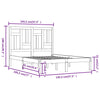 Sengeramme uten madrass hvit 140x190 cm heltre furu