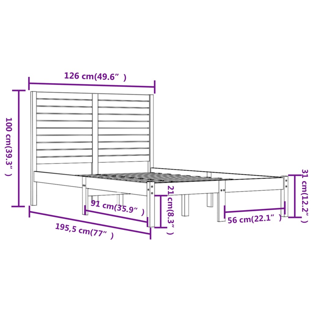 Sengeramme heltre 120x190 cm Small Double