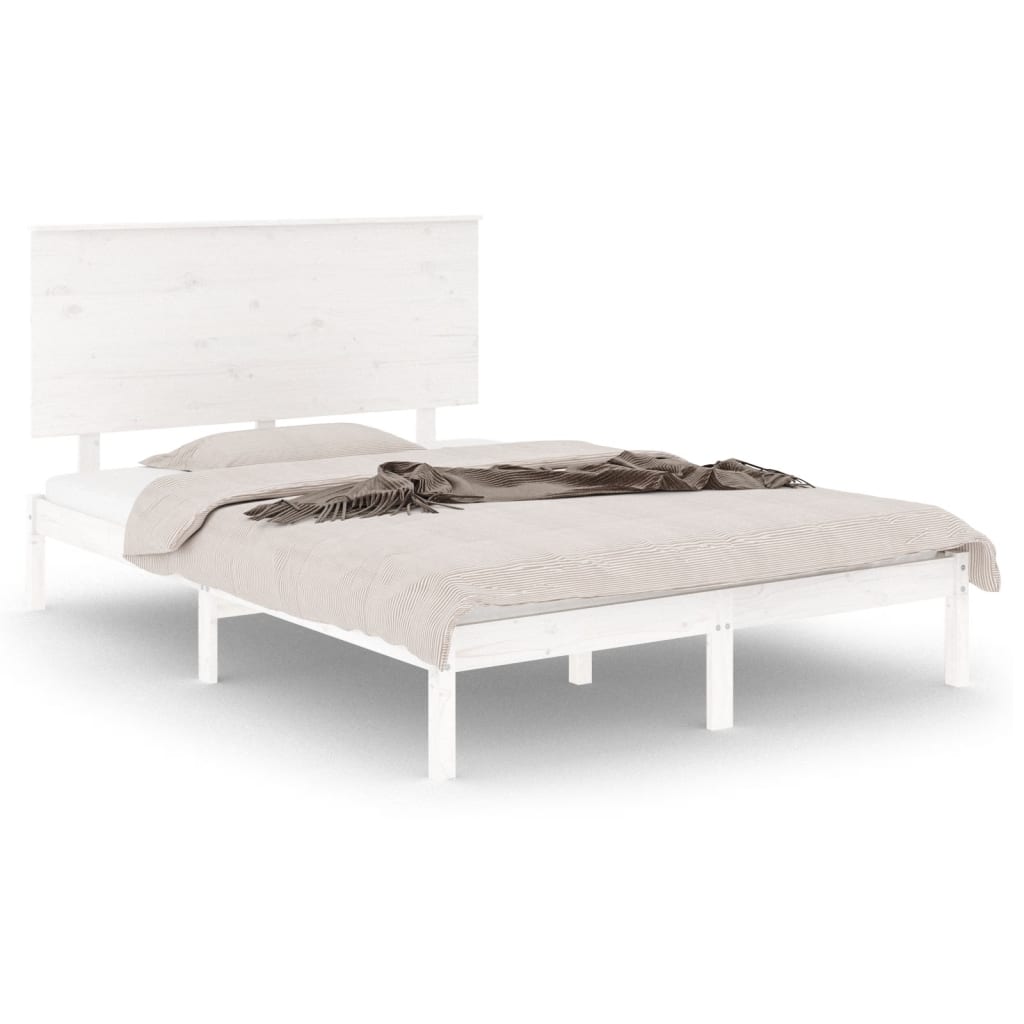 Sengeramme uten madrass hvit 140x190 cm heltre furu