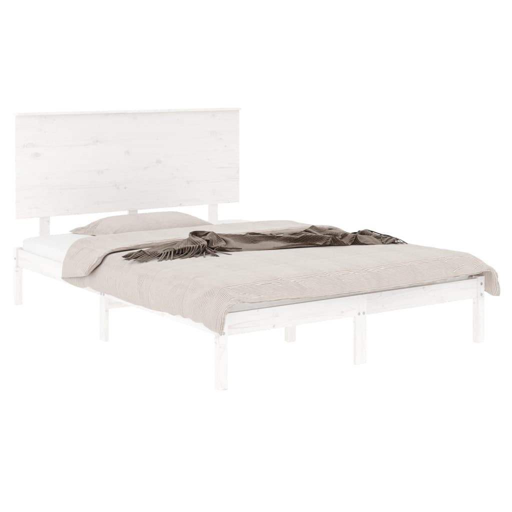 Sengeramme uten madrass hvit 140x190 cm heltre furu