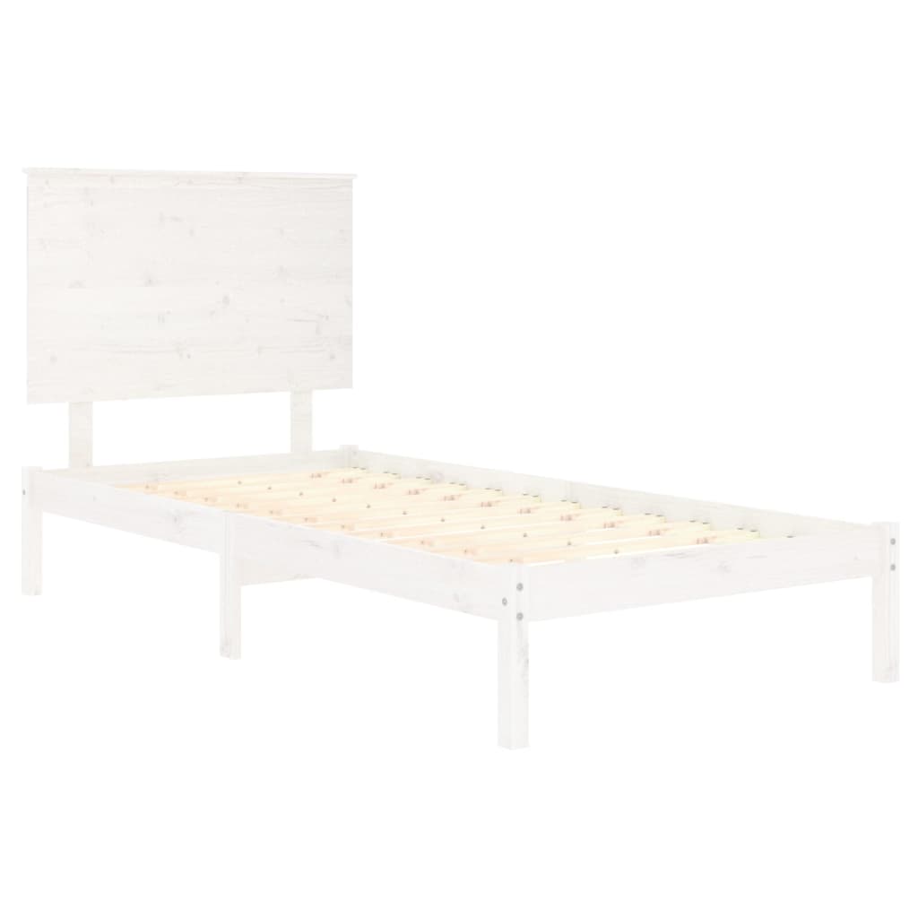 Sengeramme uten madrass hvit 100x200 cm heltre furu