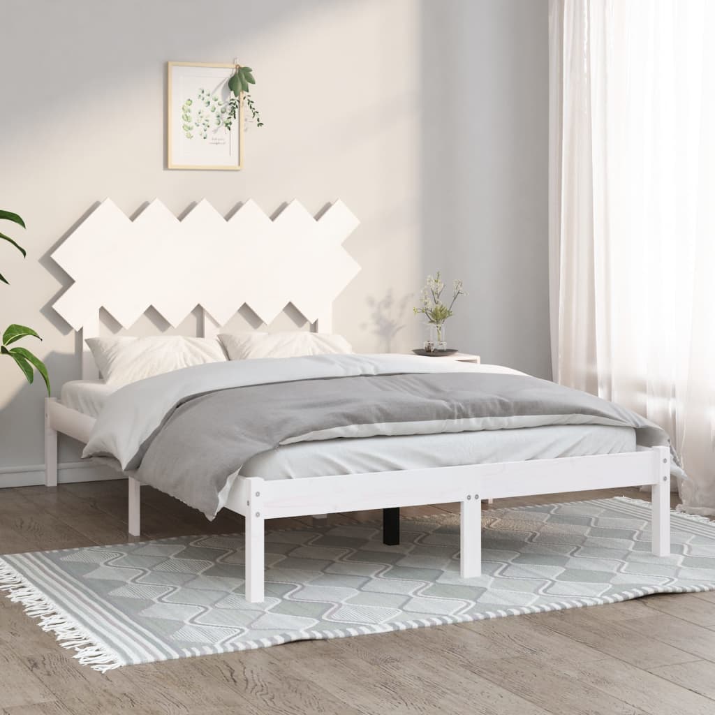 Sengeramme hvit 135x190 cm Double heltre