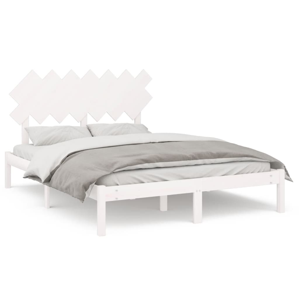Sengeramme hvit 140x190 cm heltre