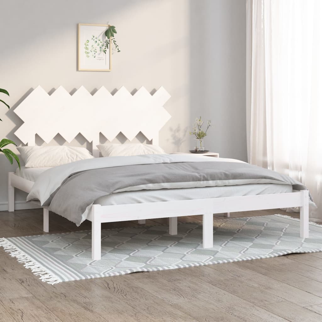 Sengeramme hvit 140x190 cm heltre