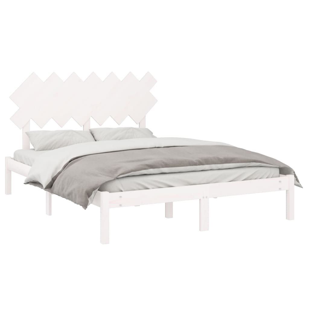 Sengeramme hvit 140x200 cm heltre
