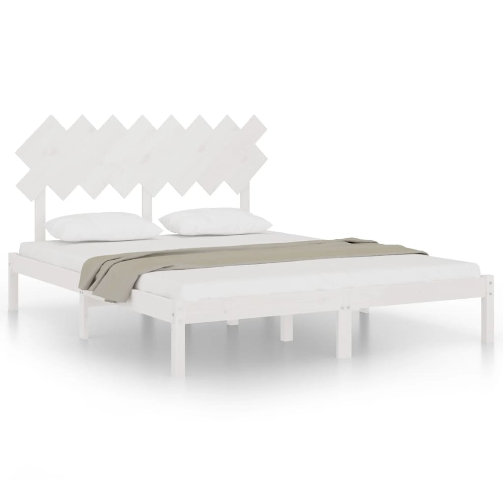 Sengeramme hvit 160x200 cm heltre