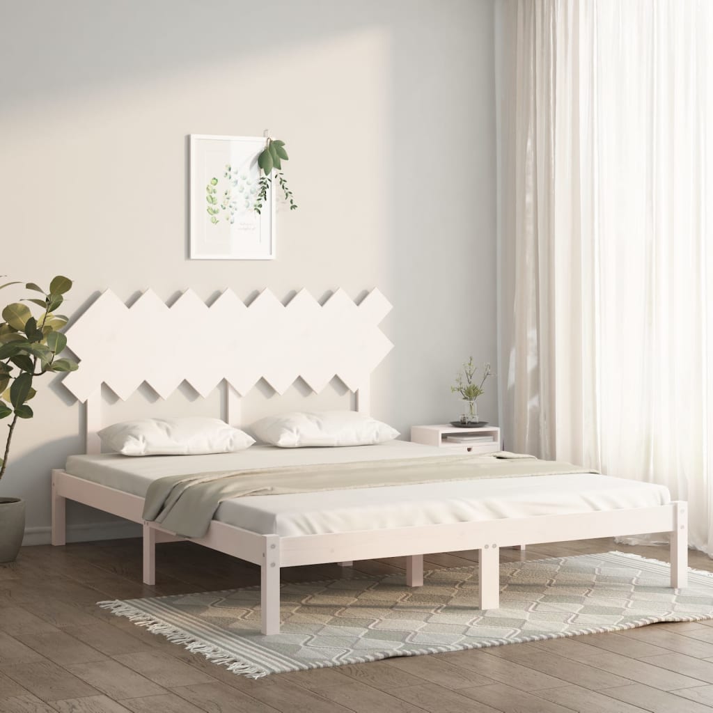 Sengeramme hvit 160x200 cm heltre