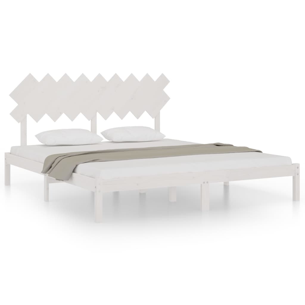 Sengeramme hvit 180x200 cm Super King heltre