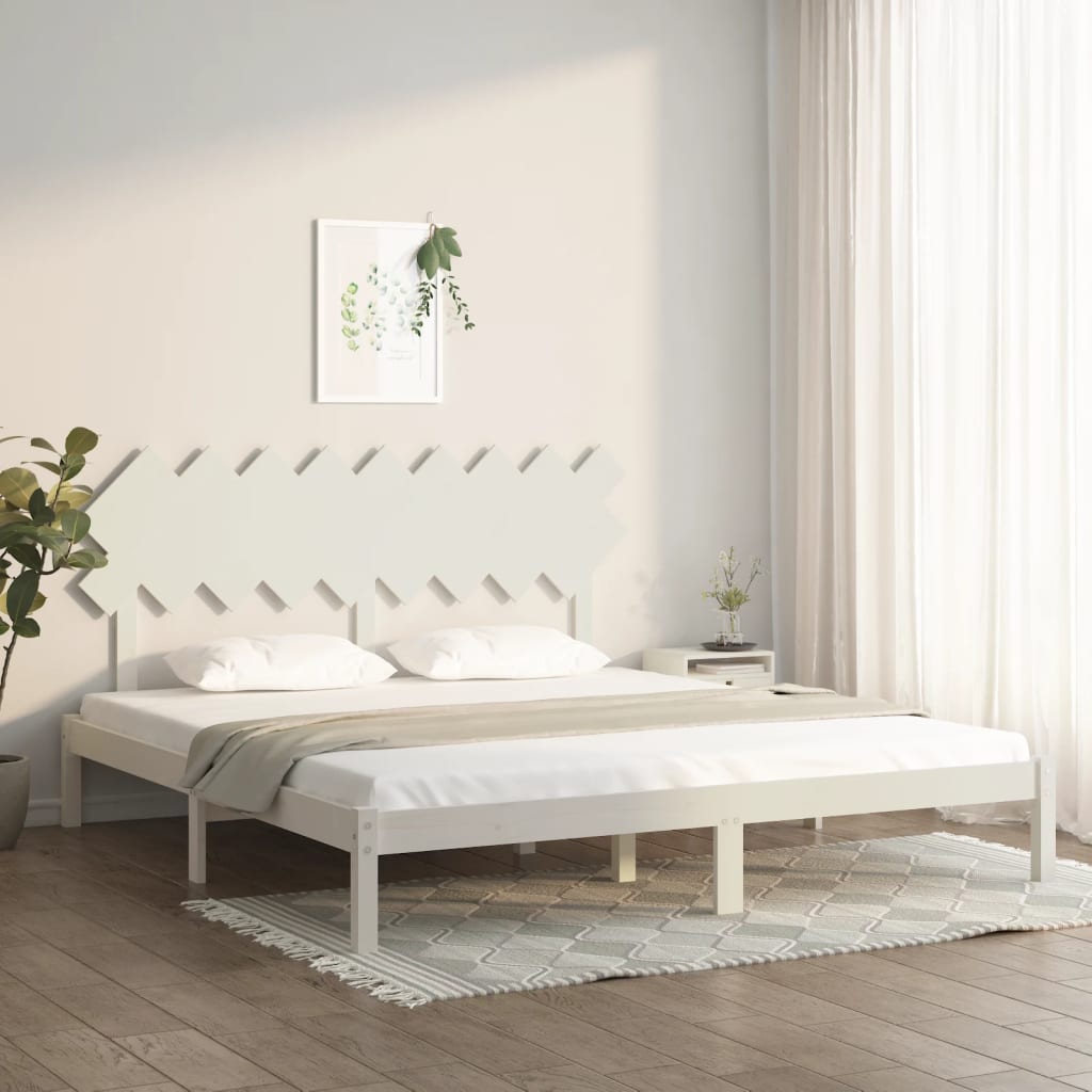 Sengeramme hvit 180x200 cm Super King heltre