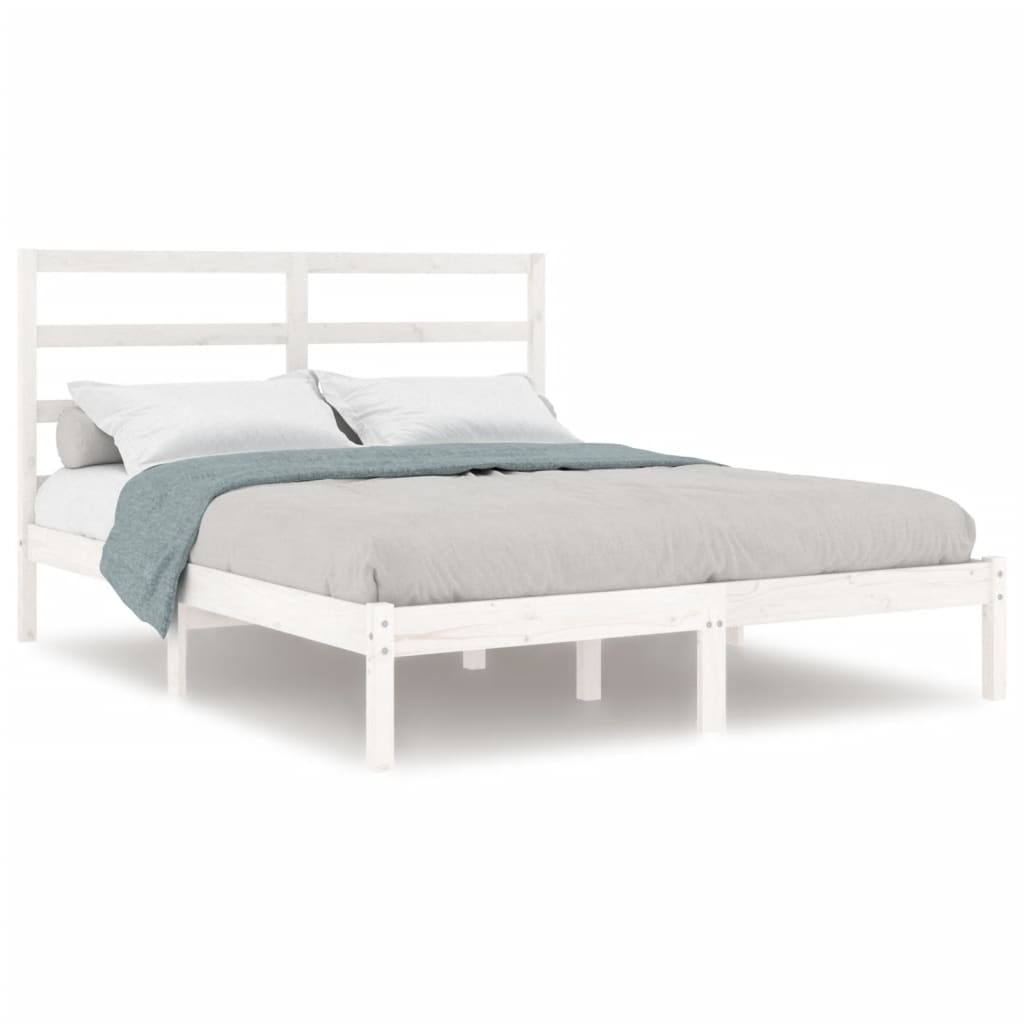Sengeramme uten madrass hvit 140x190 cm heltre furu