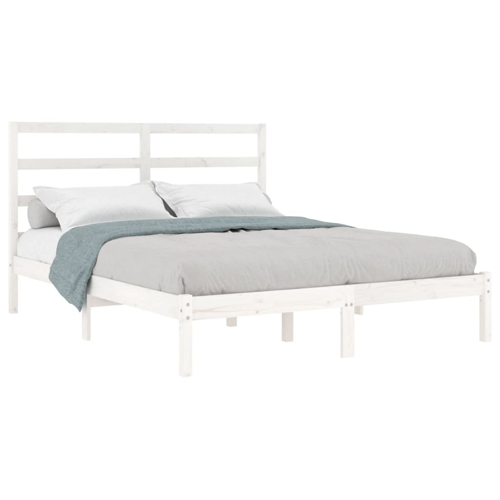 Sengeramme uten madrass hvit 140x190 cm heltre furu