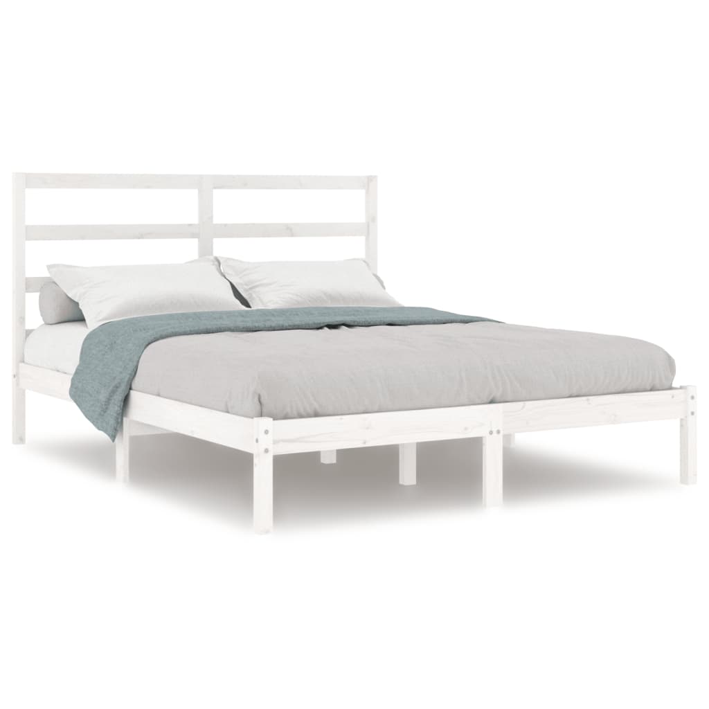 Sengeramme uten madrass hvit 160x200 cm heltre furu