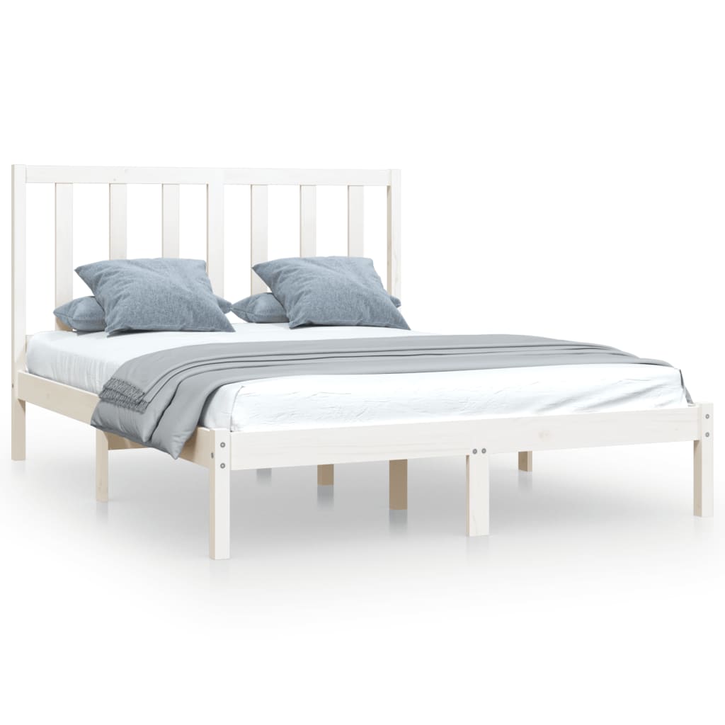 Sengeramme hvit heltre furu 140x190 cm