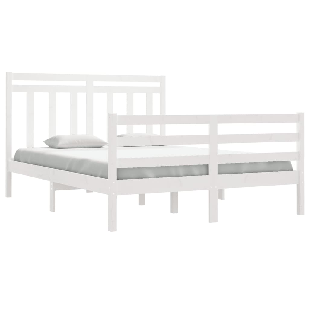 Sengeramme hvit heltre 135x190 cm Double