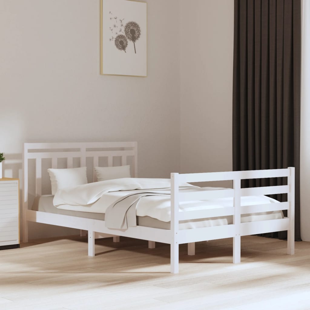 Sengeramme hvit heltre 135x190 cm Double