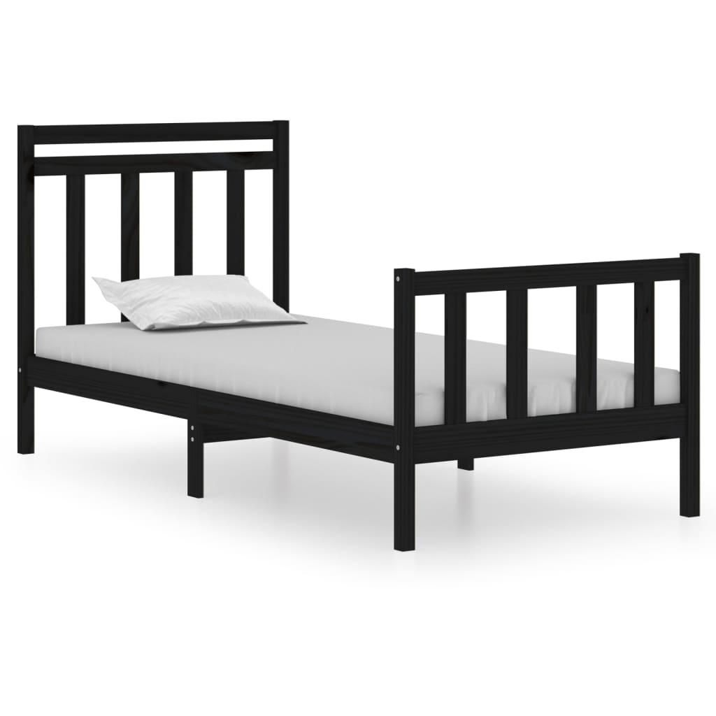 Sengeramme svart heltre 75x190 cm Small Single