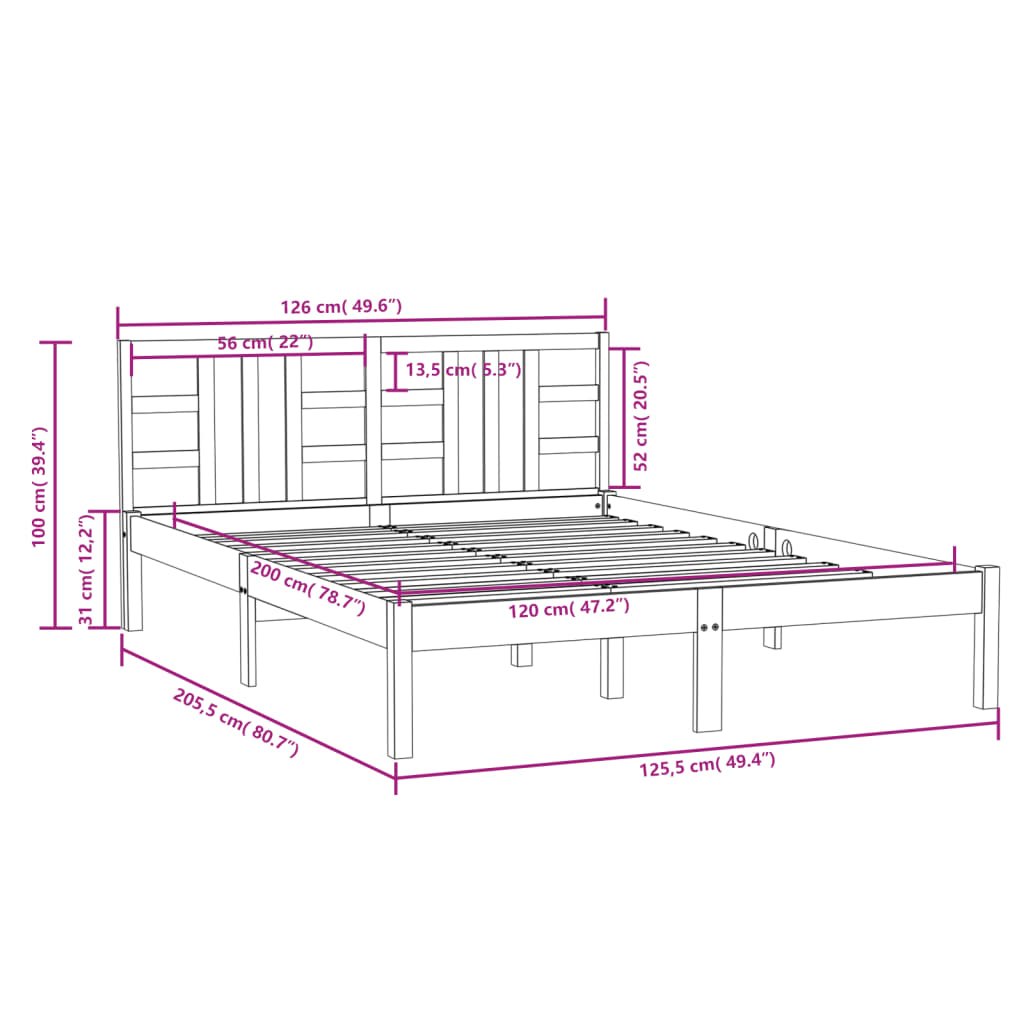 Sengeramme heltre 120x200 cm