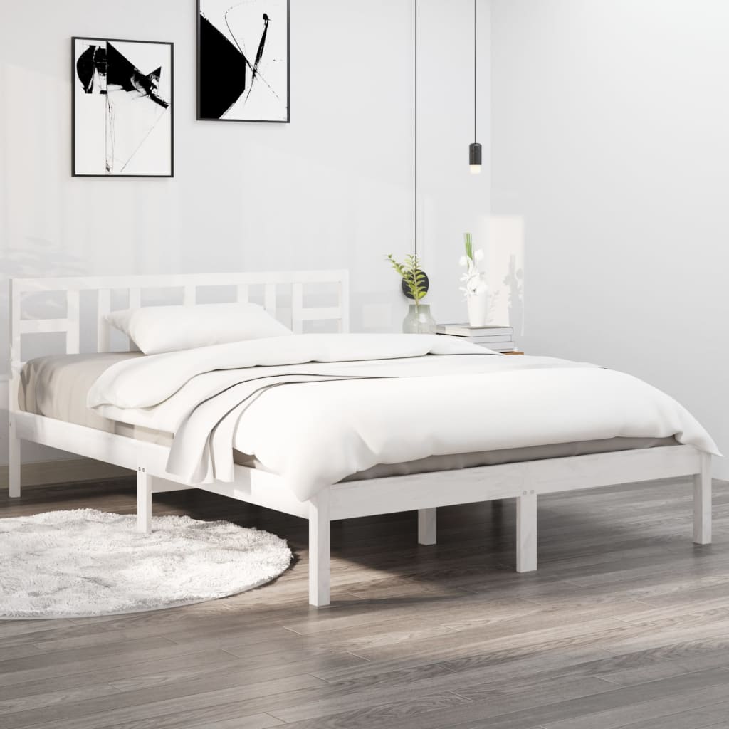 Sengeramme hvit heltre 120x200 cm