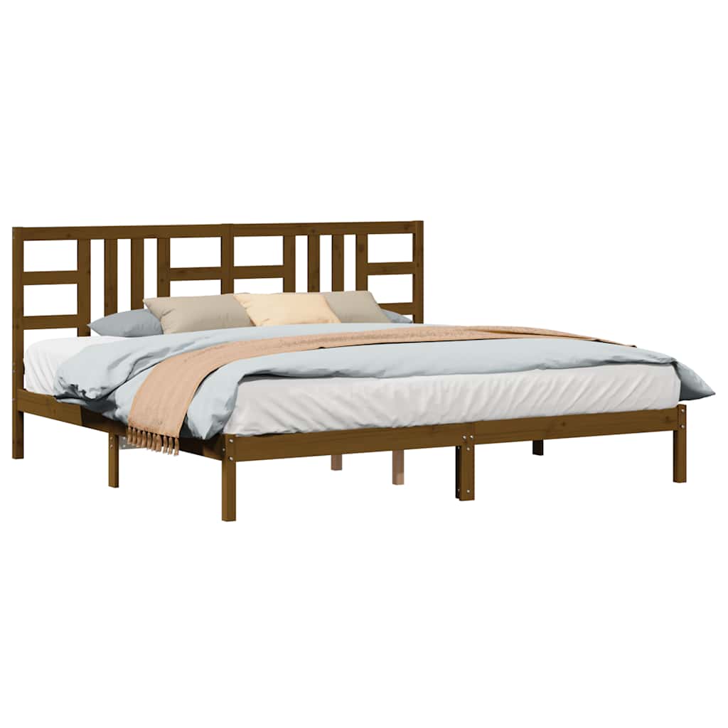 Sengeramme honningbrun heltre200x200 cm
