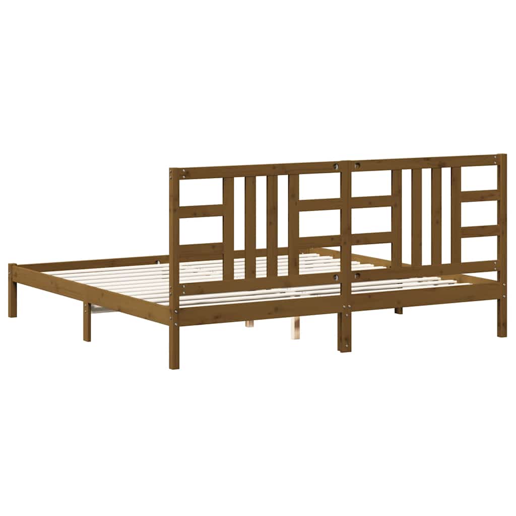 Sengeramme honningbrun heltre200x200 cm