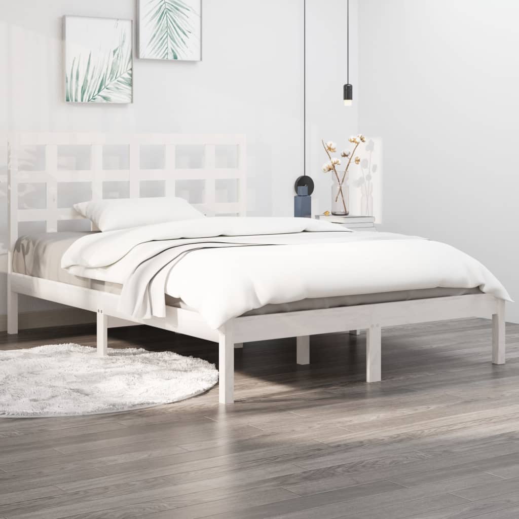 Sengeramme hvit heltre 140x190 cm
