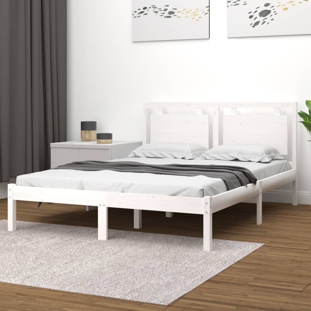 Sengeramme hvit heltre 140x190 cm