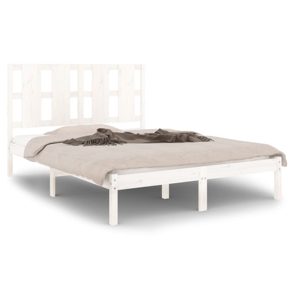 Sengeramme uten madrass hvit 140x190 cm heltre furu