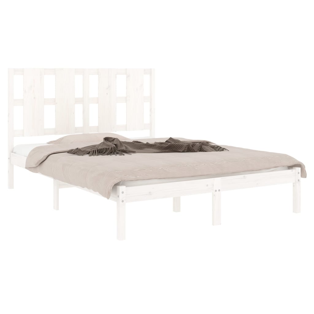 Sengeramme uten madrass hvit 140x190 cm heltre furu