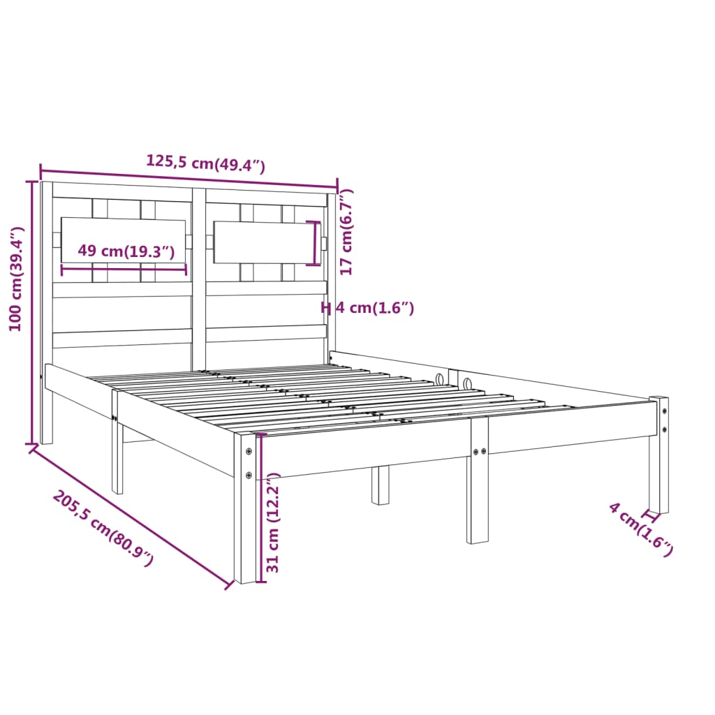 Sengeramme heltre 120x200 cm