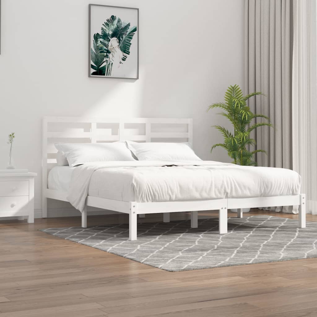 Sengeramme hvit heltre 180x200 cm Super King