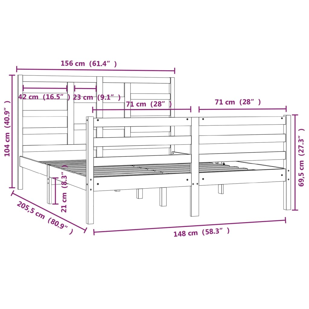 Sengeramme heltre 150x200 cm King Size