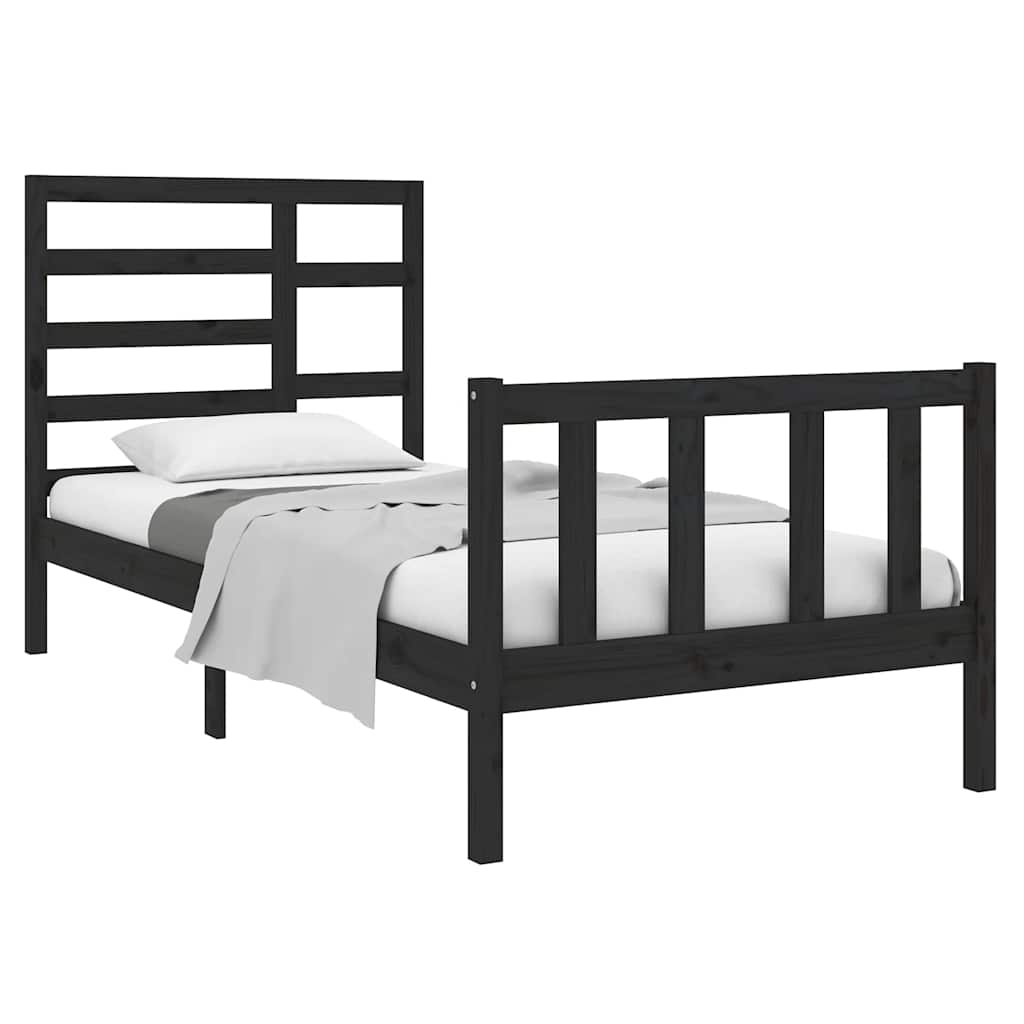 Sengeramme svart heltre 75x190 cm Small Single