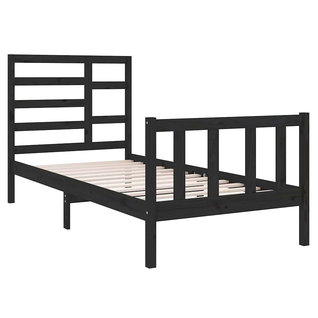 Sengeramme svart heltre 75x190 cm Small Single