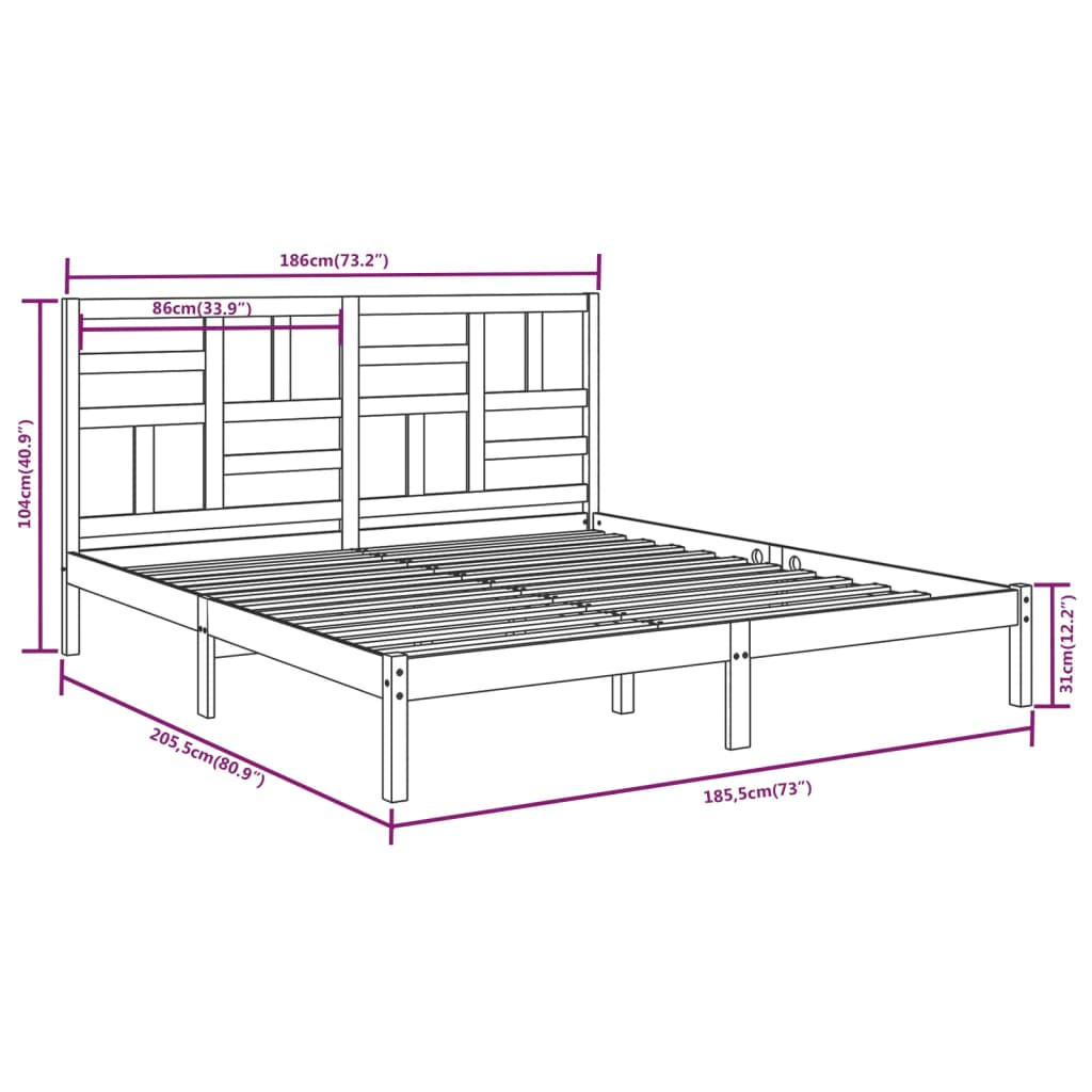 Sengeramme heltre 180x200 cm Super King