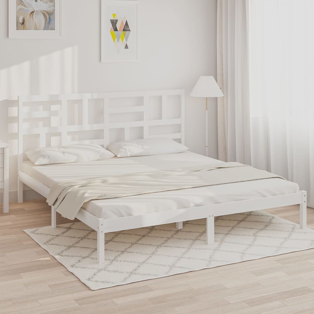 Sengeramme hvit heltre 180x200 cm Super King