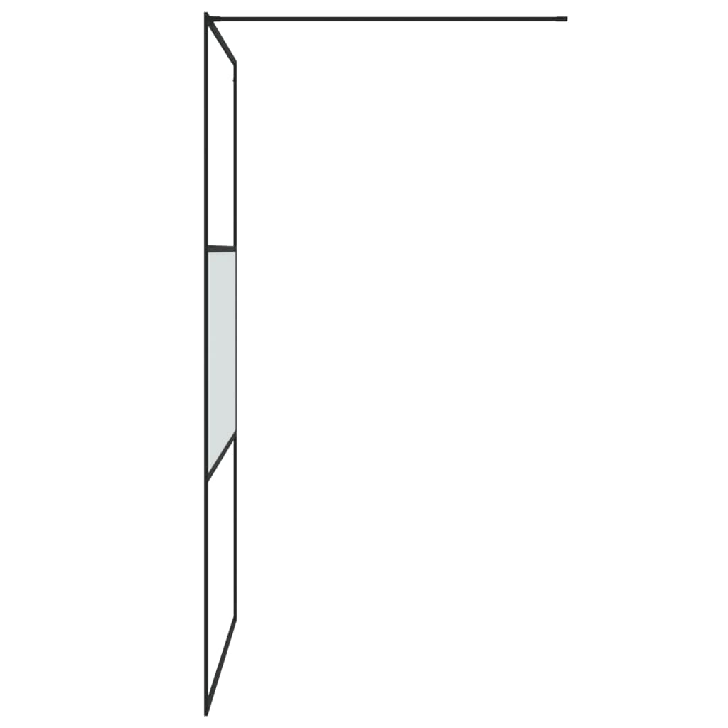 Dusjvegg svart 115x195 cm halvfrostet ESG-glass